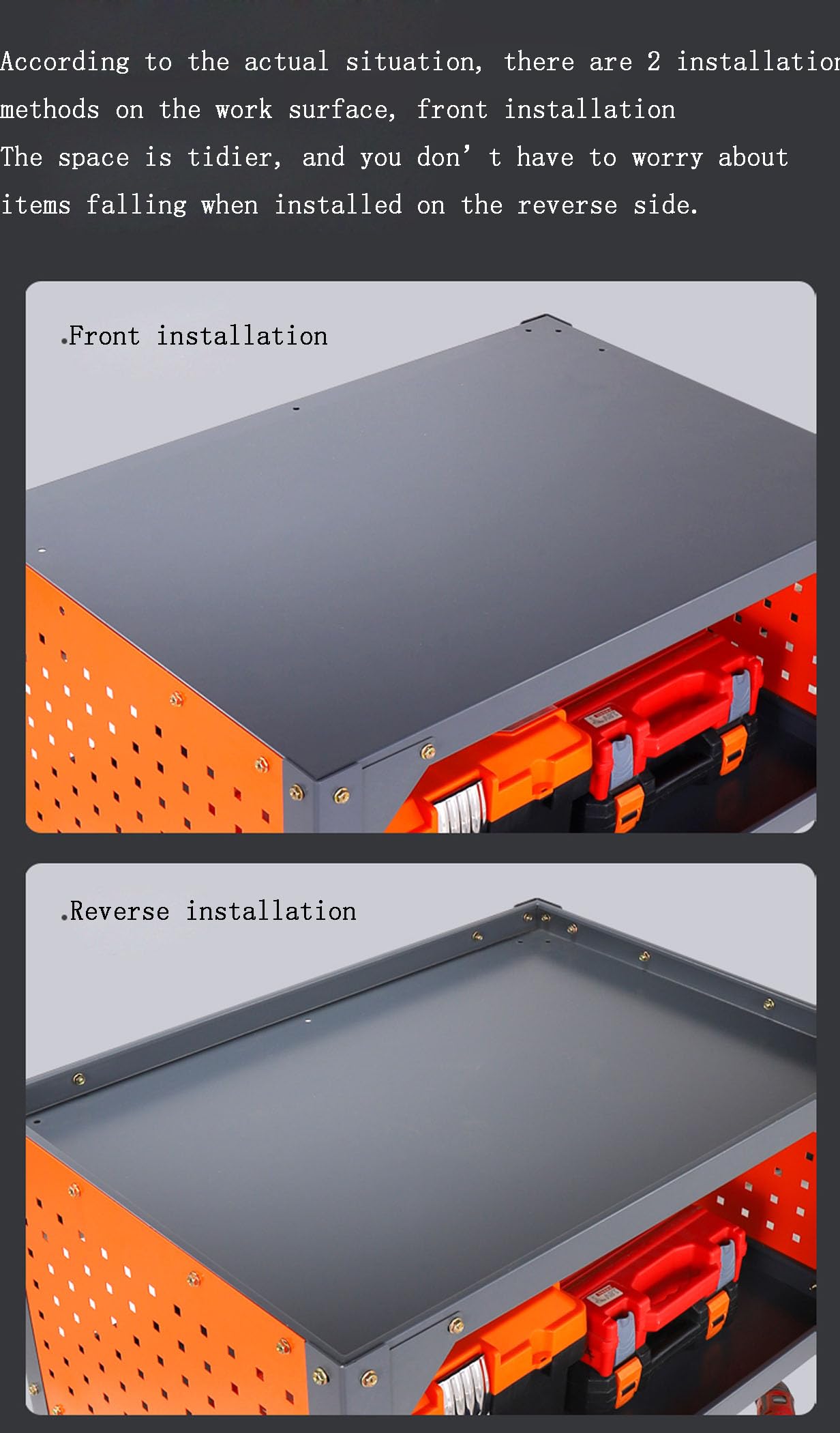 Carrello portautensili da officina in metallo con maniglia posteriore e ruote, armadietto a 3 strati (68 x 35 x 75 cm)