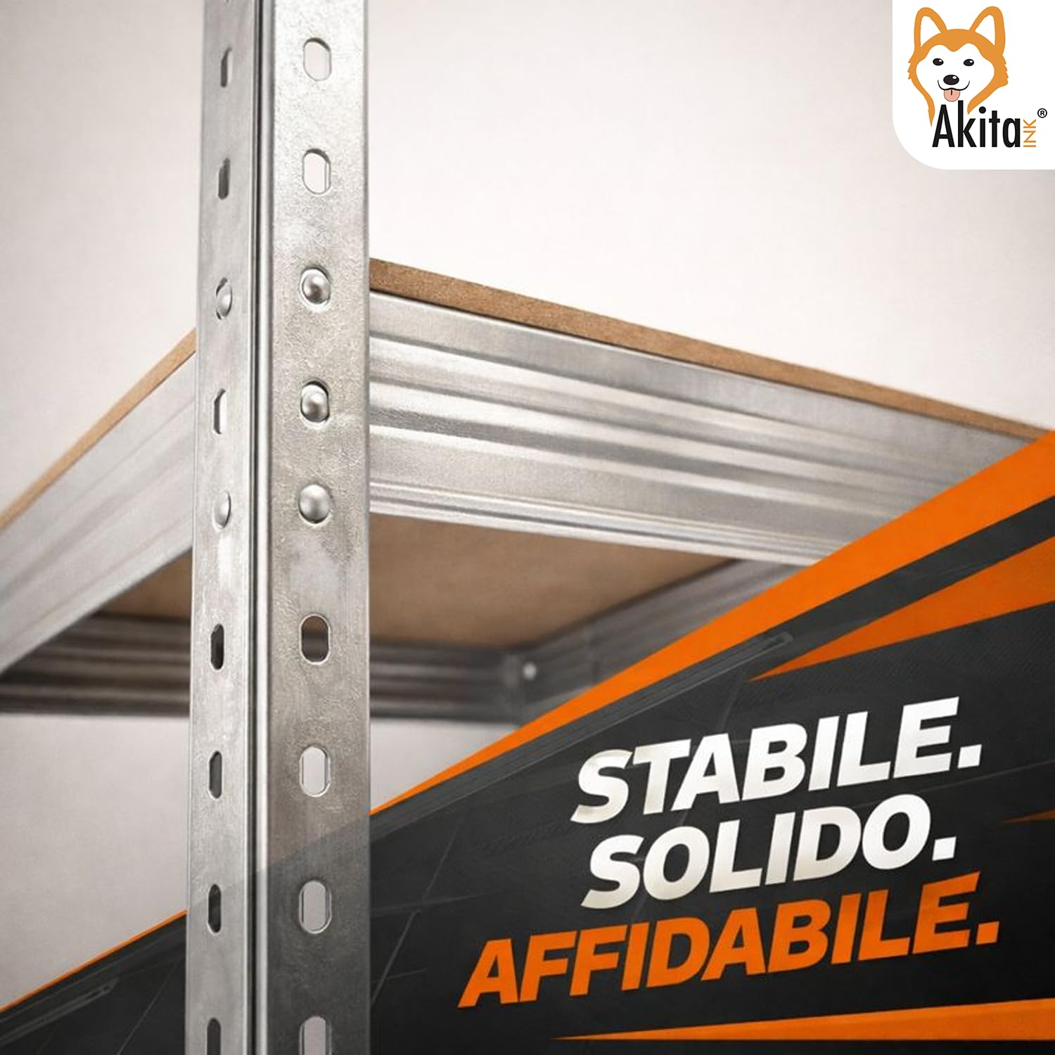 AKITAInk Scaffale in Metallo Zincato 180×90×40 cm, 5 Ripiani in MDF, Portata 175 kg/Ripiano - Singolo o Set 2 Pezzi (1)