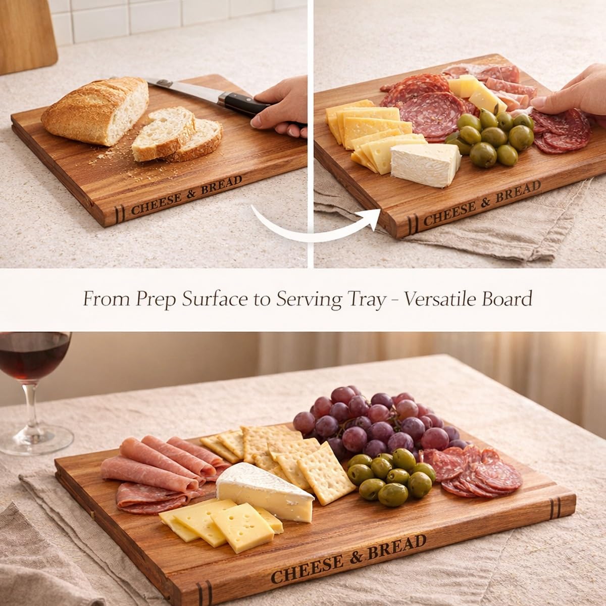 33×25,5×2 cm Holz-Buch-Schneidebrett-Set für Küche, Buch-Stil Schneidebretter mit Ständer, 3-teiliges Holz-Schneidebrett-Set für Fleisch, Gemüse, Käse Servieren, Einzugsgeschenk