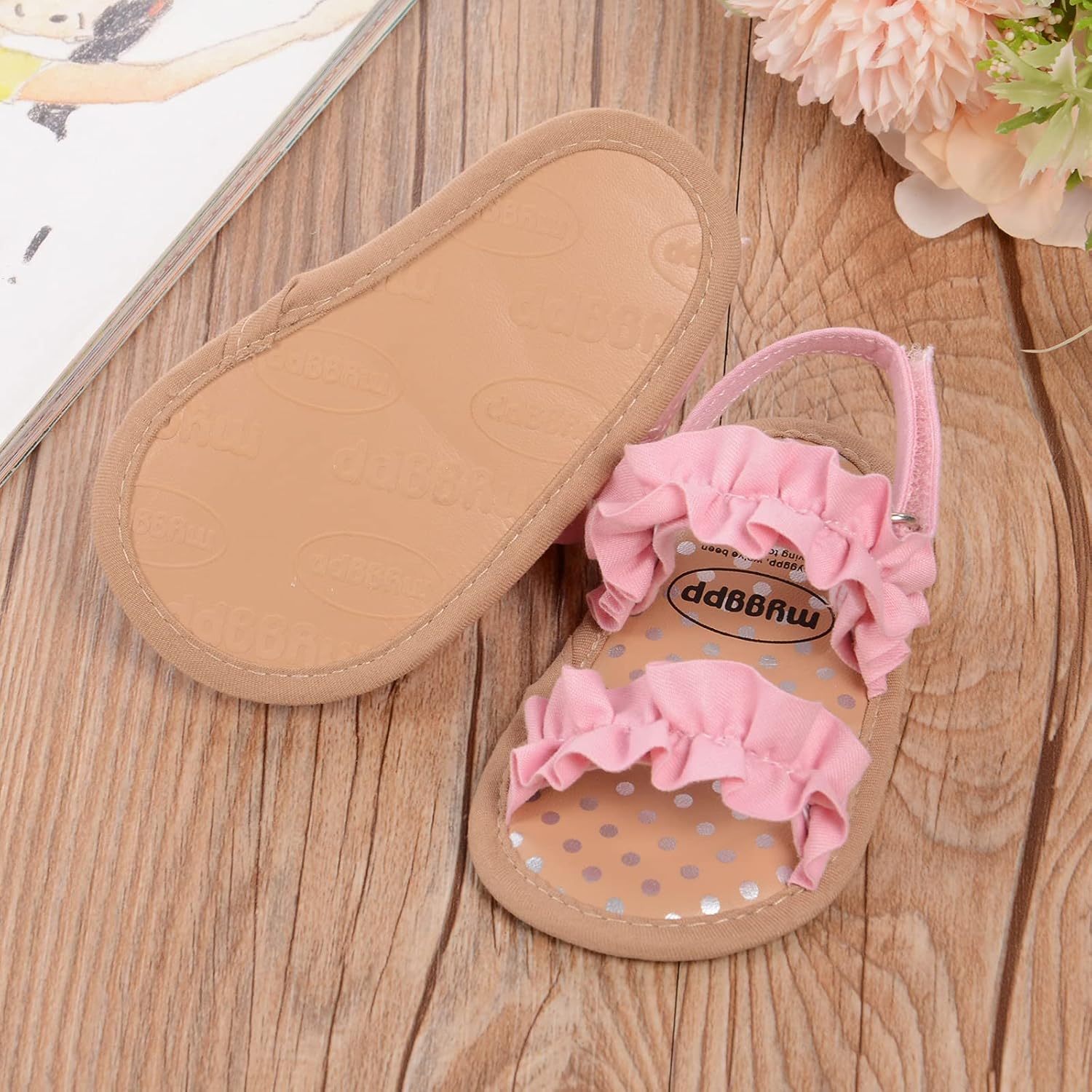 Baby Girls Sandals Princess Dress Wedding Flats Shoes Non-slip Soft Sole Toddler First Walker Crib Shoes