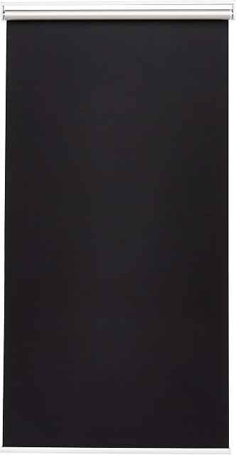 Amazon Basics Cordless Blackout Roller Blind, No Drilling Required, 75 x 150 cm - Black