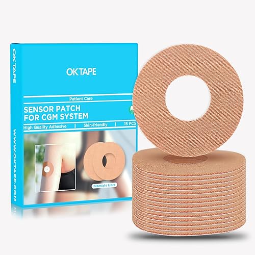 OK TAPE Parches adhesivos para Freestyle Libre 1/2 – 15 unidades, parches con sensor CGM impermeables y resistentes al sudor, de larga duración,