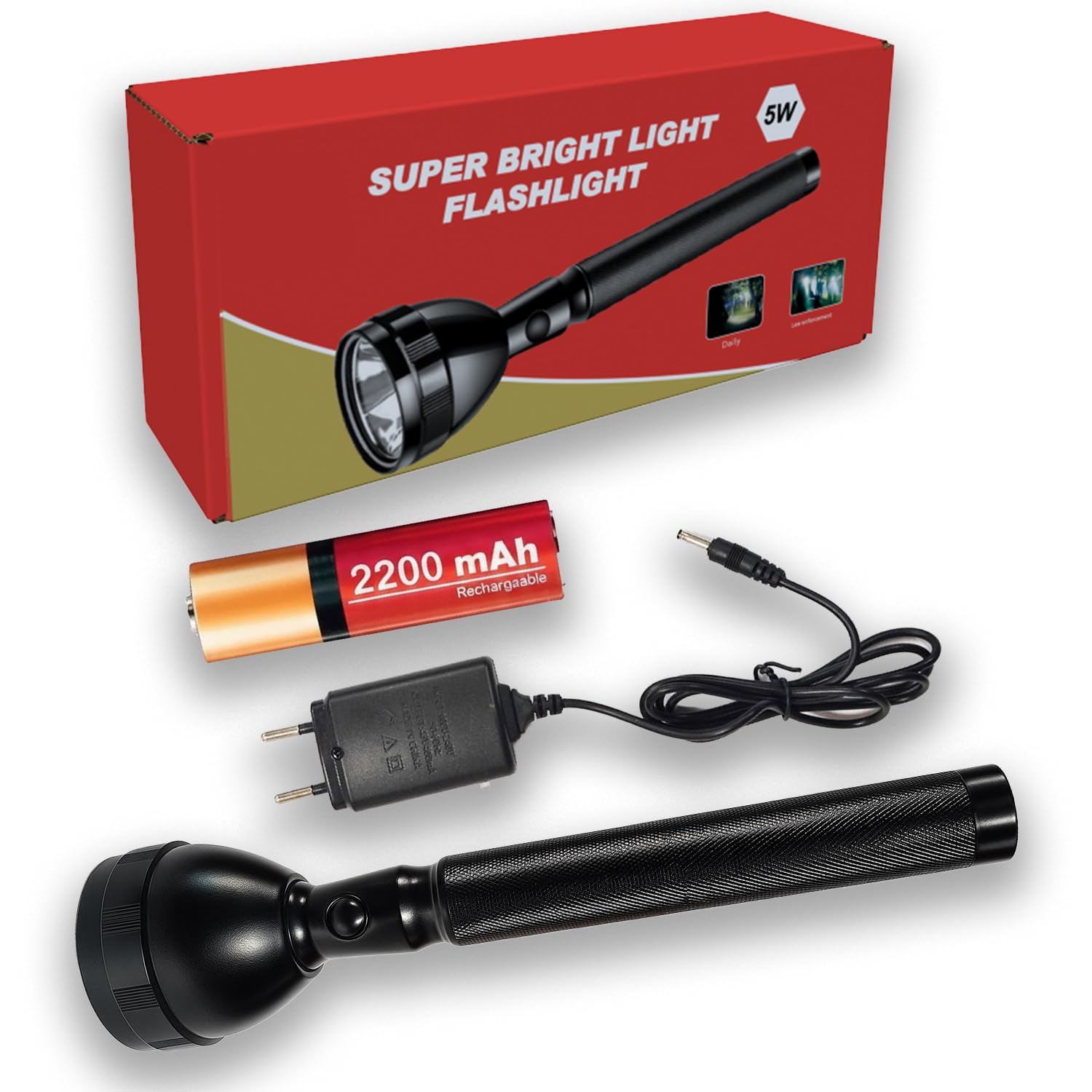 Rechargeable Heavy Duty Flashlight with High Power Beam for Security Guard and Travel-image-4
