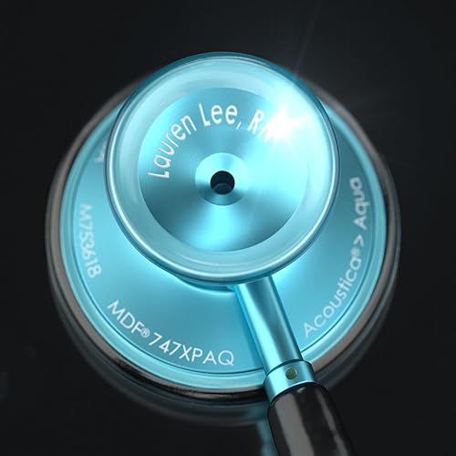 Miniatura 78 de MDF Acoustica MDF747XP09 Estetoscopio ligero para médicos, enfermeras, estudiantes, uso en el hogar, adulto, doble campana, tubo color verde oscuro