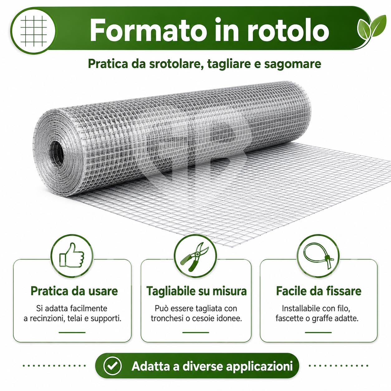 GBiancheria Rete Zincata in Rotolo Elettrosaldata a Maglia 12,5 x 12,5 mm, Filo 0,9 mm, Rete Metallica per Pollaio, Voliera, Orto, Giardino e Recinzioni (1,5 x 10 mt)