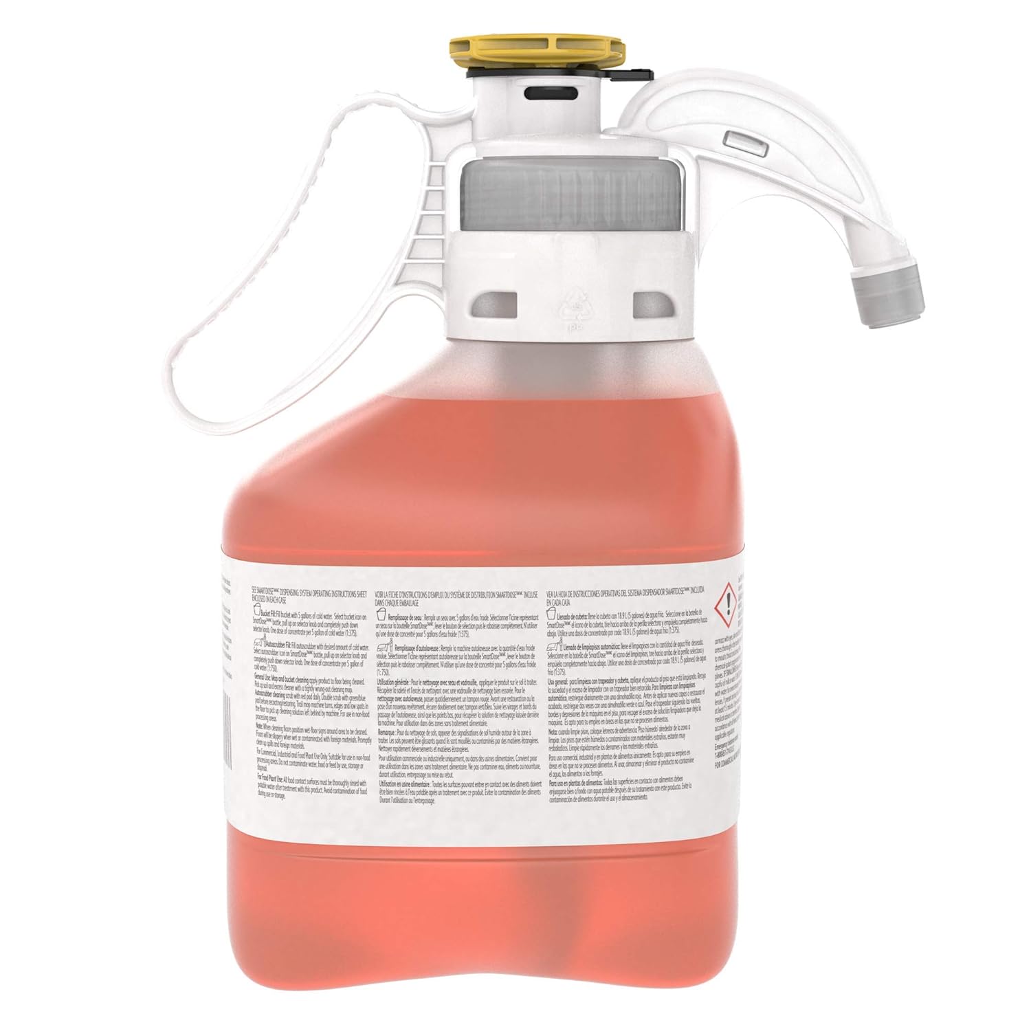 Diversey 95122613 Stride Citrus Neutral Cleaner, Commercial Floor Cleaner, Citrus Scent, SmartDose Liquid Concentrate, 1.4-Liter