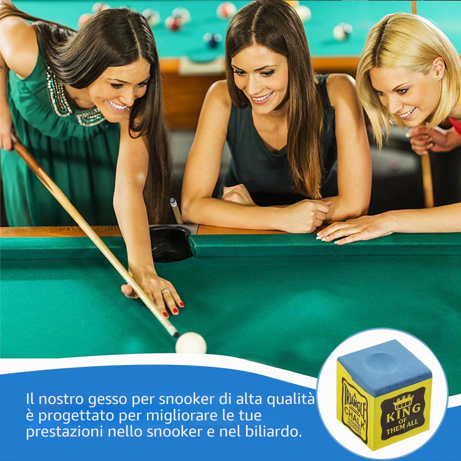 Gessetti da Biliardo, 12 Gessetti da Biliardo Professionale, Gessetti per Stecca da Biliardo, Gessetto Biliardo Scatola per Giocatori Professionisti