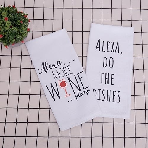 Miniatura 5 de Toallas de cocina divertidas, toalla de cocina divertida de Alexa Do The Dishes, divertida inauguración de la casa, regalo de cumpleaños para