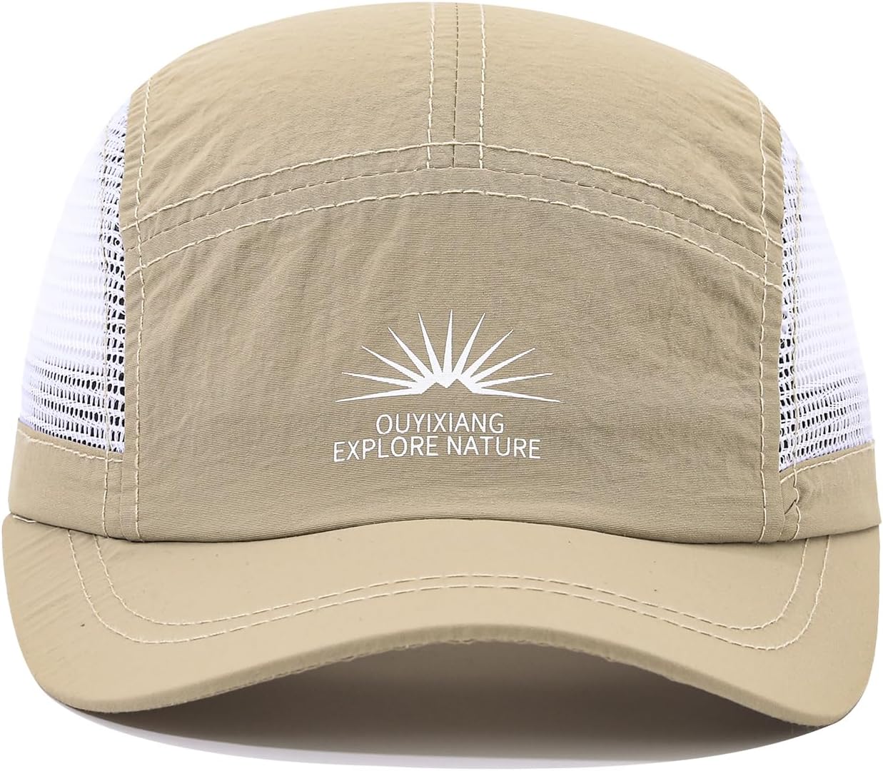 Mesh 5 Panel Baseball Cap Short Brim Hats for Men Breathable Dad Hat Quick Dry Sports Caps Casual Umpire Cadet Hats - Image 2