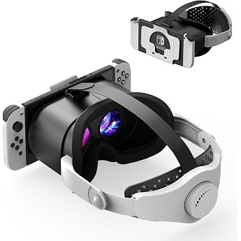 Upgraded VR Glasses for Nintendo Switch/Switch OLED Model, 3D Virtual Reality Headset Games Accessories with Adjustable HD Le