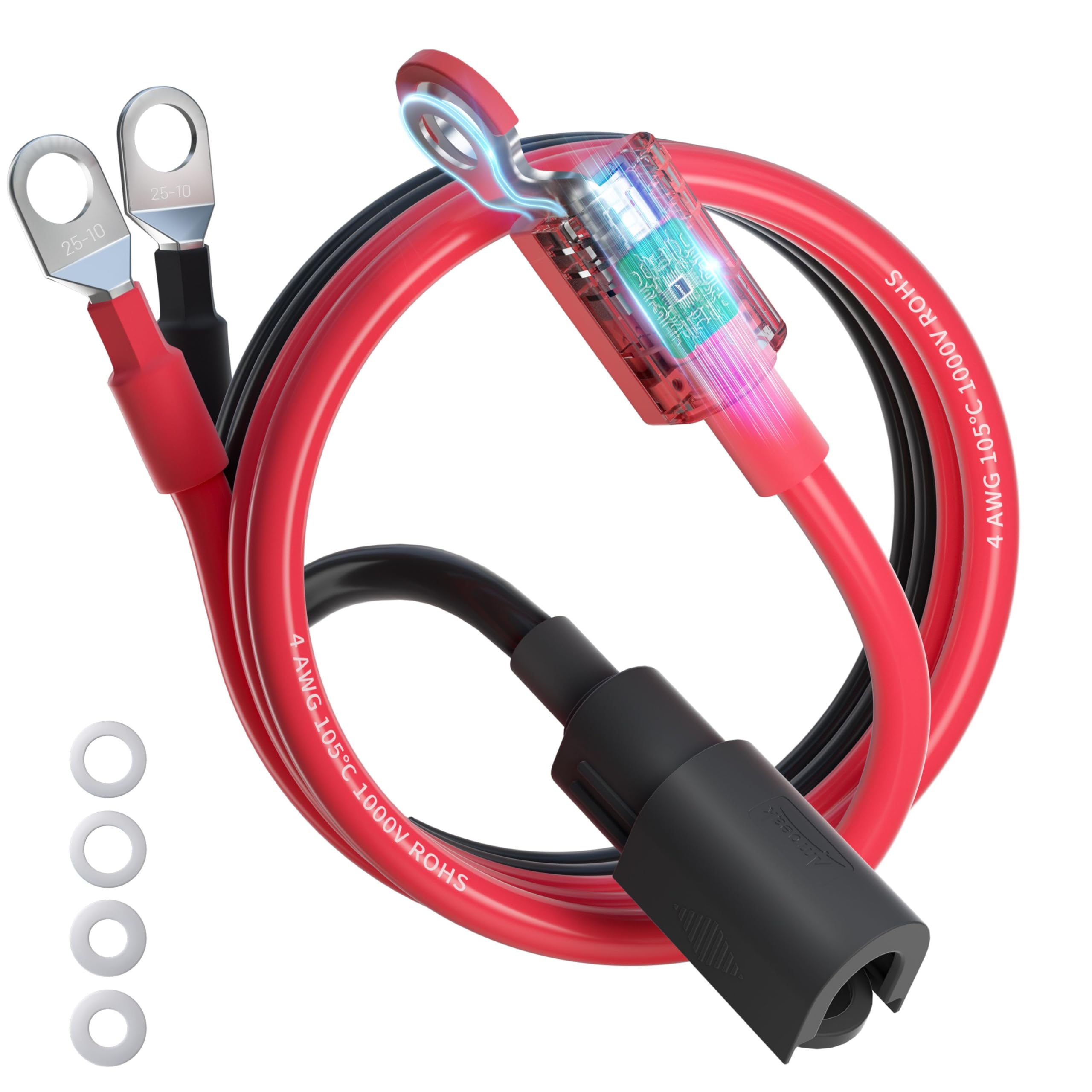Amazon | Ampeak 業界初火花防止バッテリーケーブル AWG4 60cm 防水