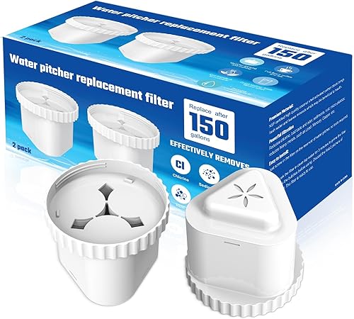 Filtro de agua con flúor para jarra de repuesto de filtro de agua épica, compatible con Aquagear Seychelle, sin BPA. Elimina fluoruro, cloro, plomo,
