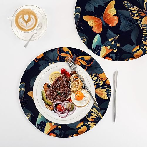 Miniatura 4 de 3 Pcs Trivet Blue Golden Theme Plant for Hot Pots and Pans 15in Cotton Thread Weave Heat Resistant Hot Pads for Crock Pot Kitchen Countertop