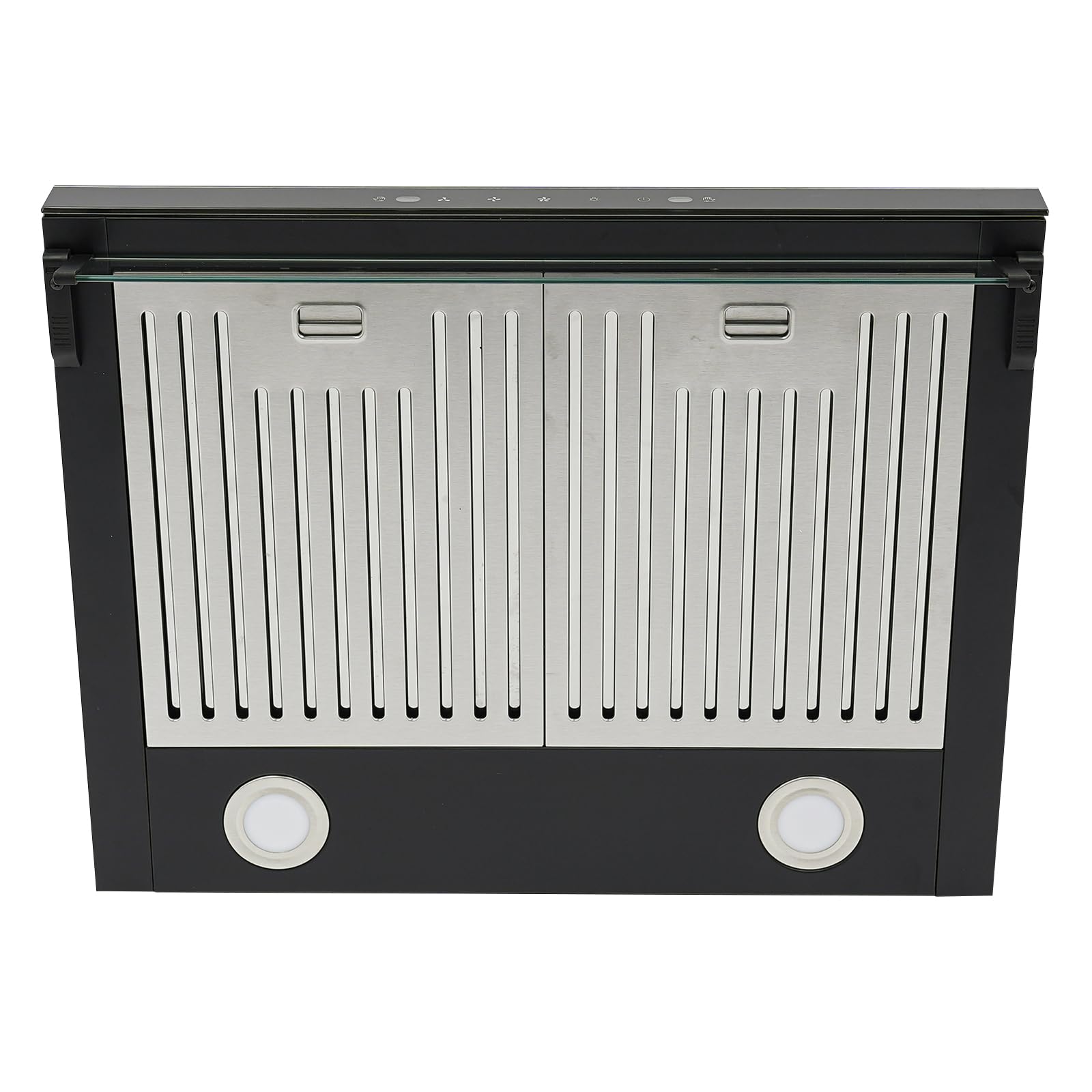 Dunstabzugshaube 60cm Unterbau Umluft Abluft 595-1215m³/h 3-Leistungsstufen Doppelmotor 2-LED-Beleuchtung Touchscreen Bewegungsmelder