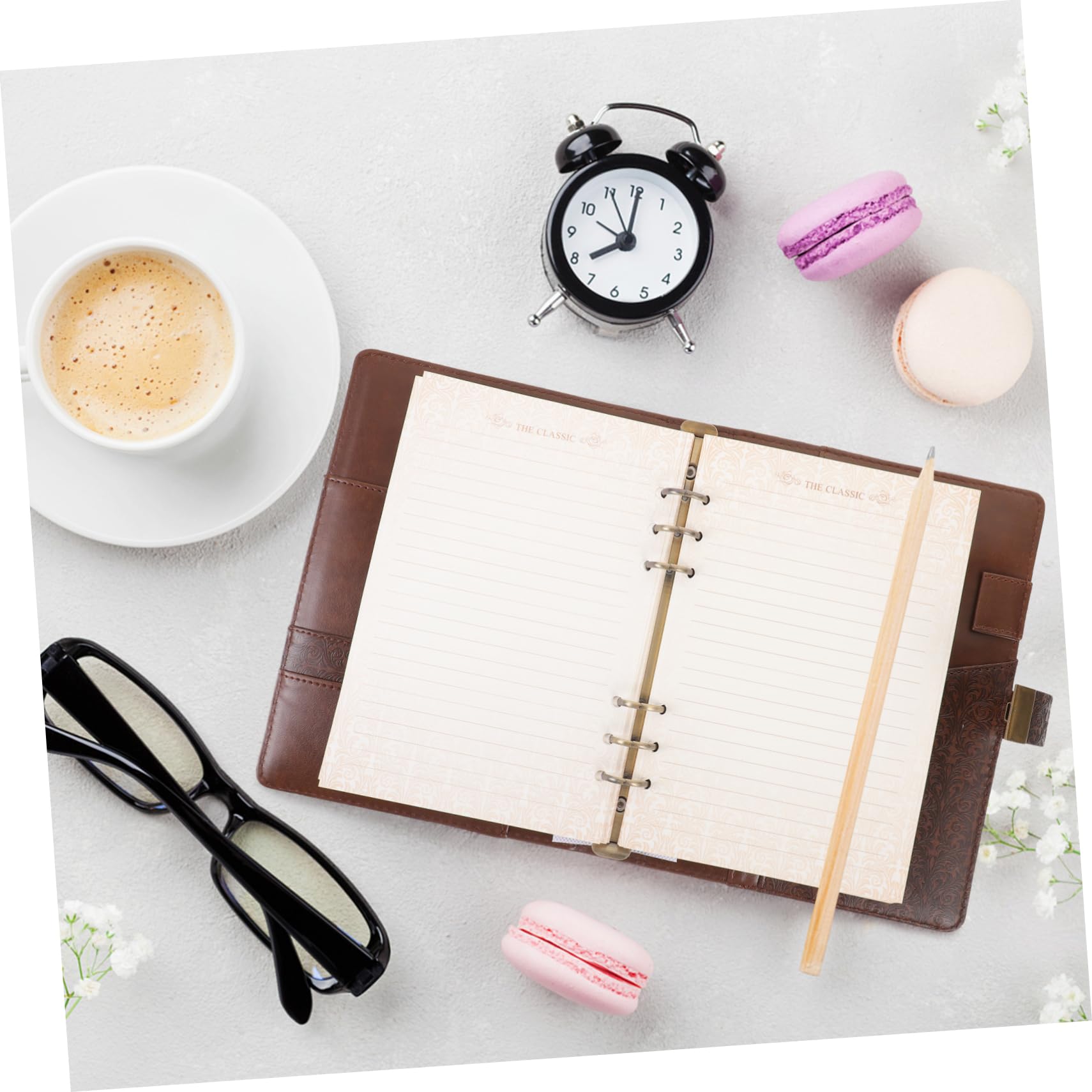 Abschließbares Vintage Notizbuch A5 aus Pu mit Schlossdesign | Schulanfang Deko, Papier und Edelstahl, Coffee Farbton, Praktisch für Scrapbooking und Büro