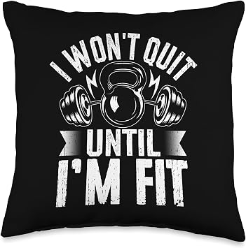 Motivational Gym Workout Fitness Training Quote Throw Pillow