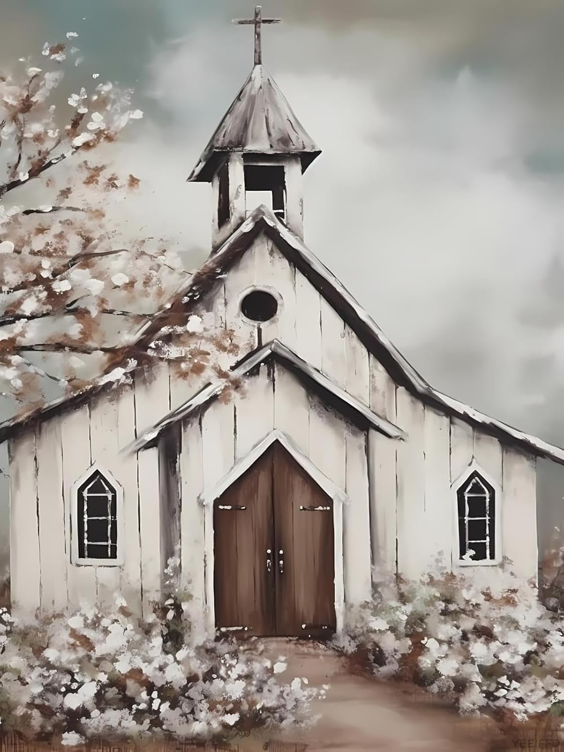 YEEIFFD 5D Old Church Diamond Painting Kits for Adults DIY Church Diamond Art Kits for Beginner Full Drill Church Diamonds Painting Gem Art for Gift Wall Decor 12x16 inch