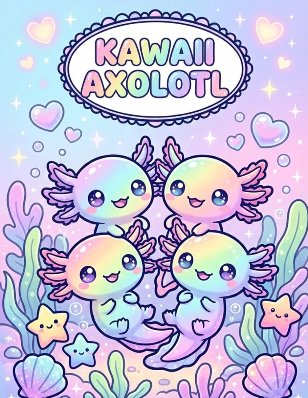 KAWAII AXOLOTL COLORING BOOK: 30 Cute & Fun Coloring Pages For Kids Ages 4-8 (ALDETOMO BOOKS)