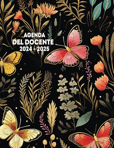 Agenda Insegnante 2024/2025: Pianificatore Settimanale A4 - Registro del Docente con Visualizzazione Settimanale su Due Pagine - Design con Farfalle