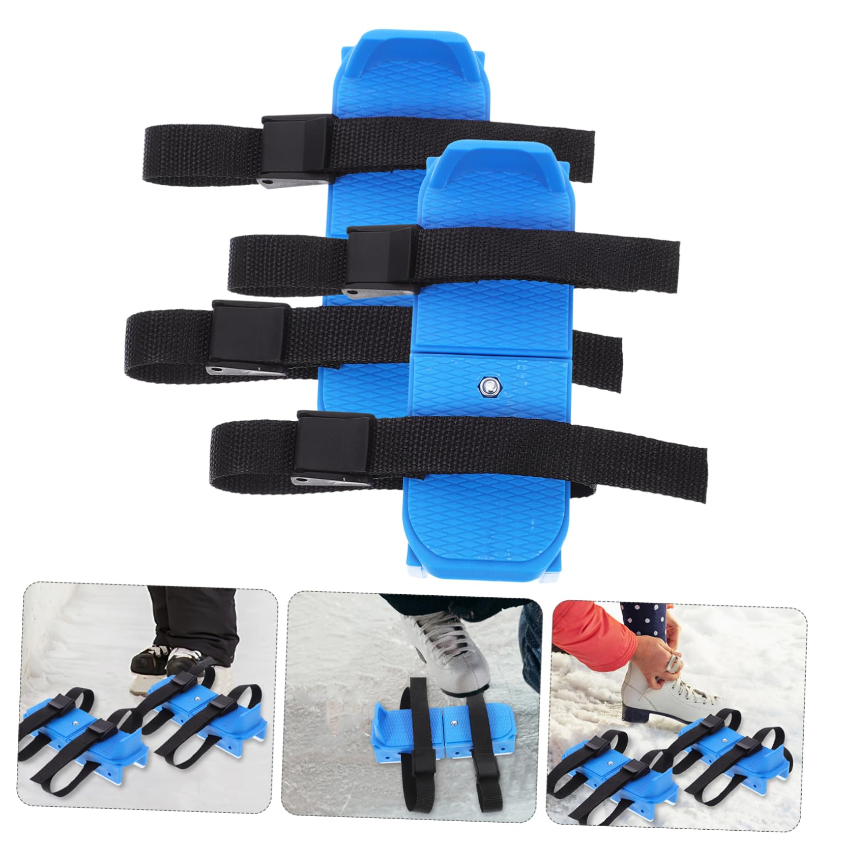 1paire Patins à Glace Garçon Fille Réglables Auxiliaires De Patinage Double Coureur pour Débutants Chaussures De Glisse Sécurisées