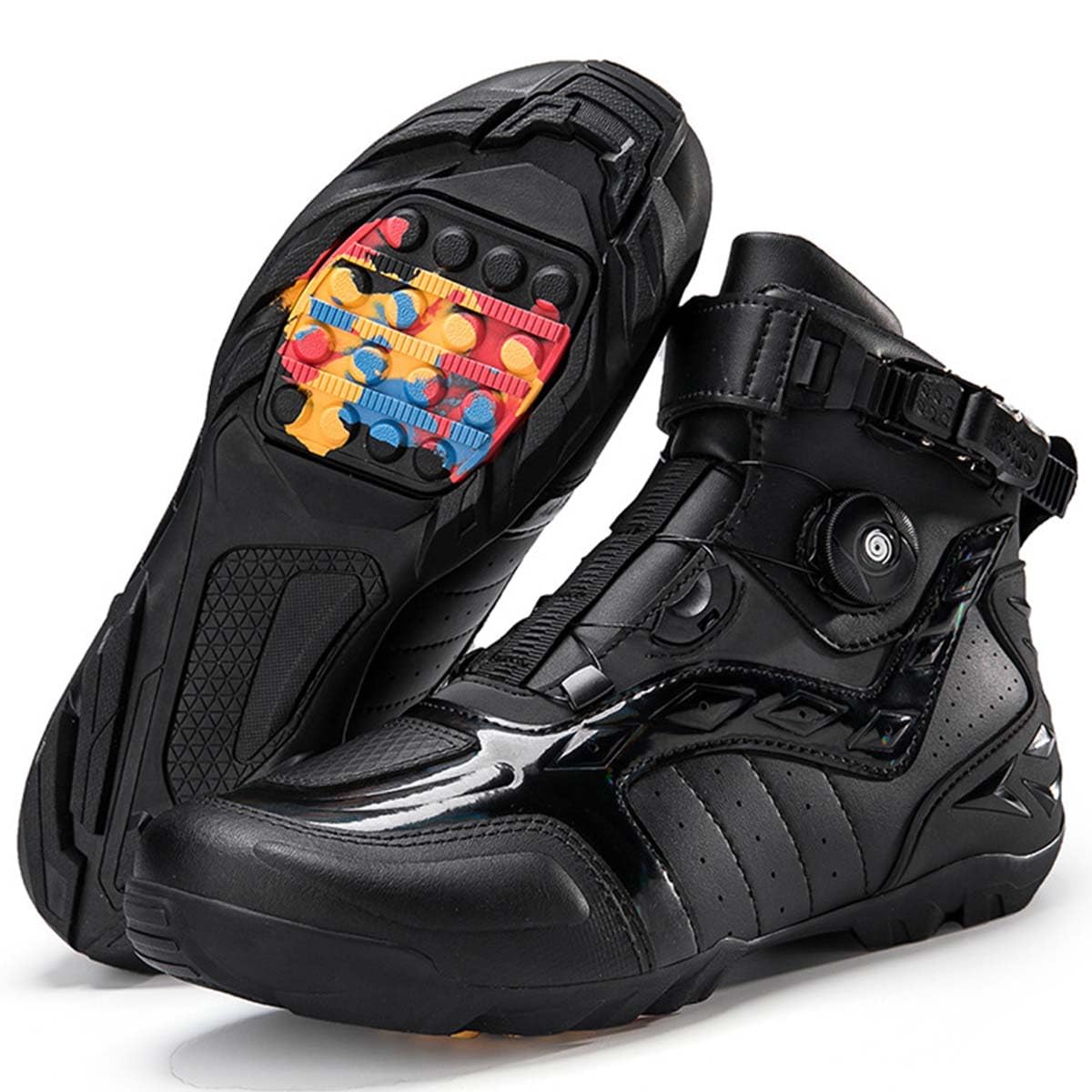 Scarpe da Moto in Pelle da Uomo Stivali da Moto Touring