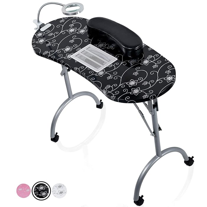 Buy Portable Nail table for technician with folding function. manicures desk perfect for both