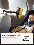 Lamicall Car Headrest Tablet Holder - [Extension Arm] Adjustable iPad Car Mount for Back Seat, Road Trip Essentials for Kids, 4.7-11" Tablet iPad Pro, Air, Mini, Galaxy, Fire, Black