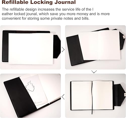 Miniatura 4 de CAGIE Diario con cerradura, regalos para mujeres, hombres, colegas jubilados para registrar la vida, planes de viaje, 7.5 x 10 pulgadas, 220 páginas