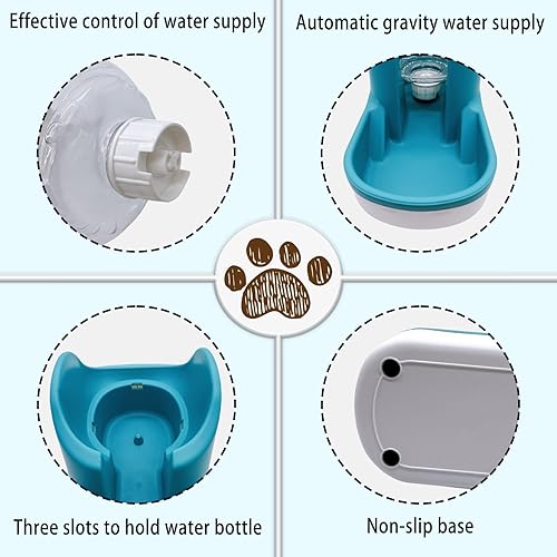 Miniatura 3 de kathson Dispensador automático de agua para perros, dispensador de agua para gatos de gravedad de 1 galón, cuenco de estación de agua para perros,