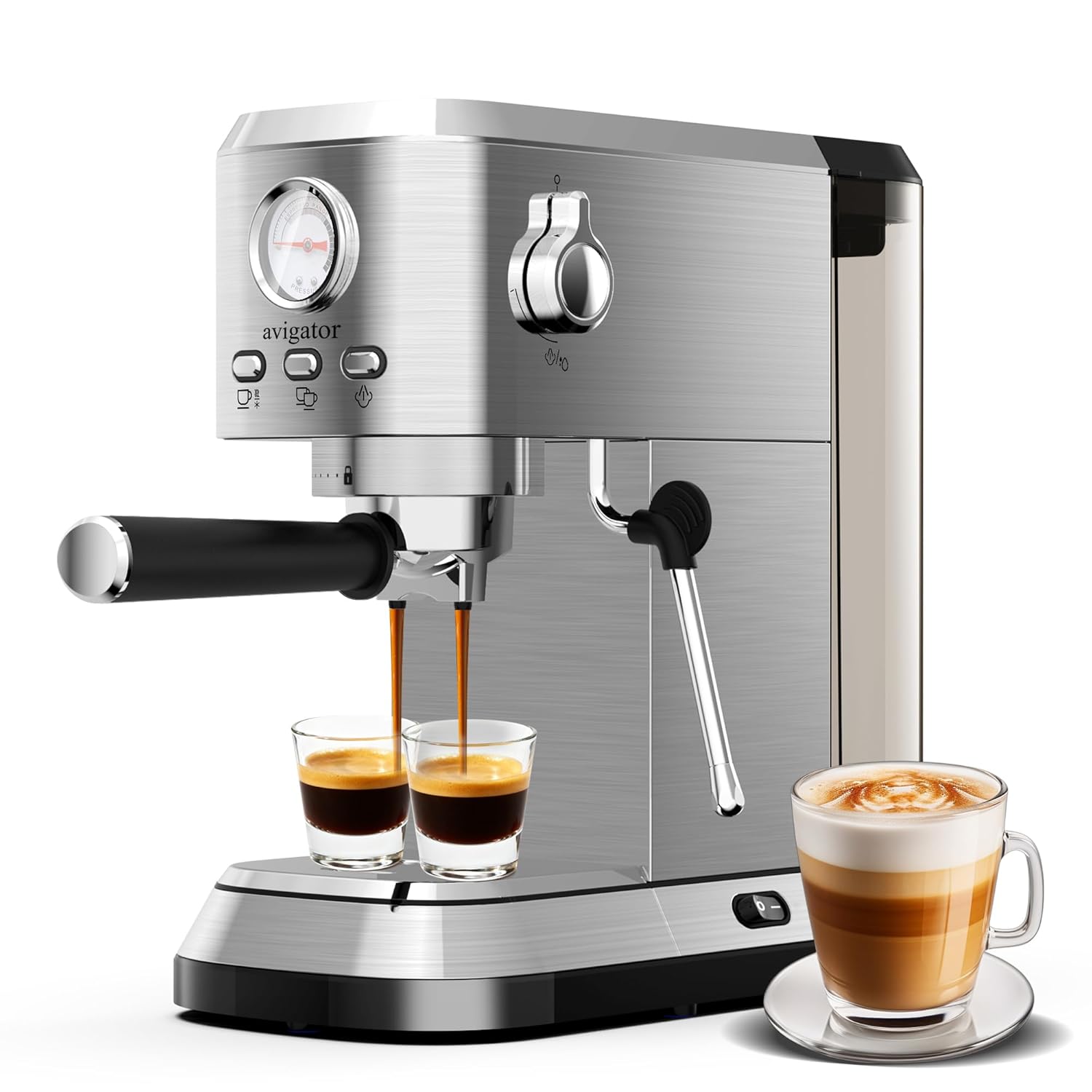 Espresso Coffee Machine 20 Bar Espresso Maker with Milk Frother Hot Espresso Cold Brew 50 oz Water Tank