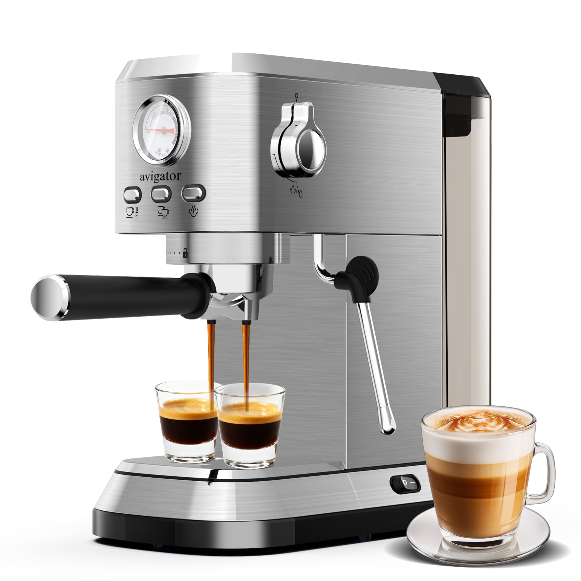 Espresso Coffee Machine 20 Bar Espresso Maker with Milk Frother Hot Espresso Cold Brew 50 oz Water Tank