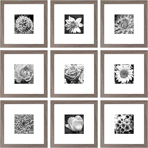 Vista 42 de Yaetm Portarretratos de 12 x 12 pulgadas con paspartú para fotos de 8 x 8 pulgadas, juego de 9 marcos cuadrados de 12 x 12 pulgadas, marco blanco