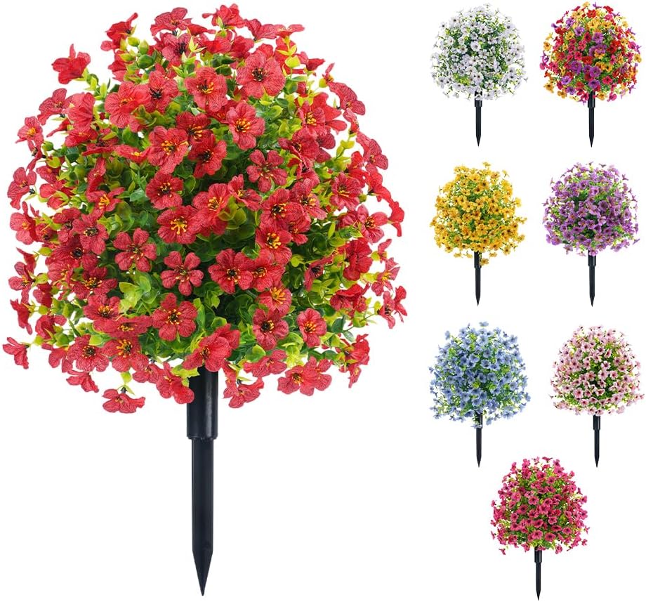 Outdoor Artificial Flower Decoration, 2025 New Exquisite Artificial Flowers for Outdoors, Spring Flowers Artificial for Decoration Garden Porch Window Box Indoor Outdoor Decorations (Yellow)