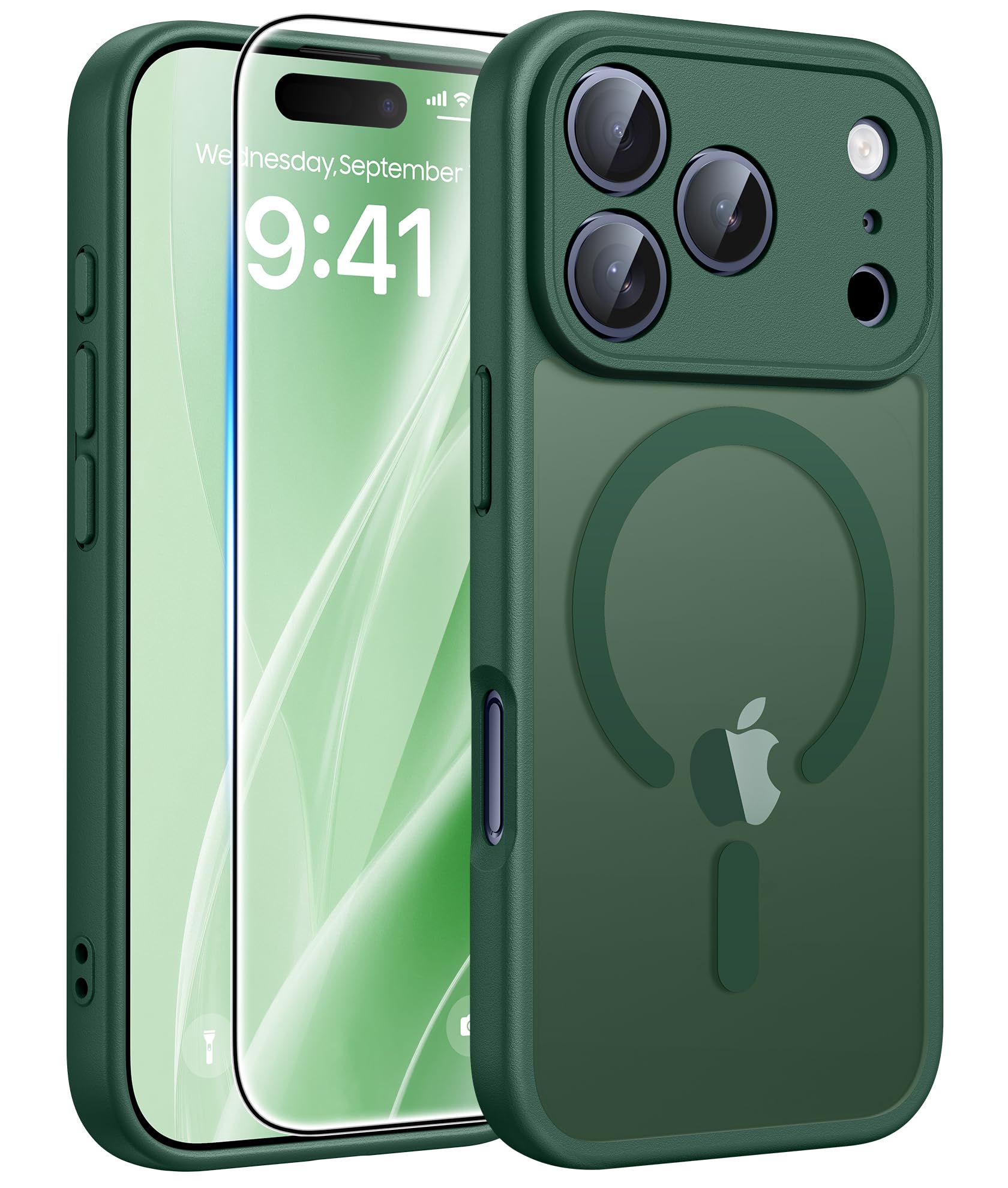 FNTCASE for iPhone 17 Pro-Max Case: Magnetic Frosted Translucent Matte Military Grade Shockproof Slim Cover | Full Covered Camera Protection | Slim Drop Proof Durable Protective Cases