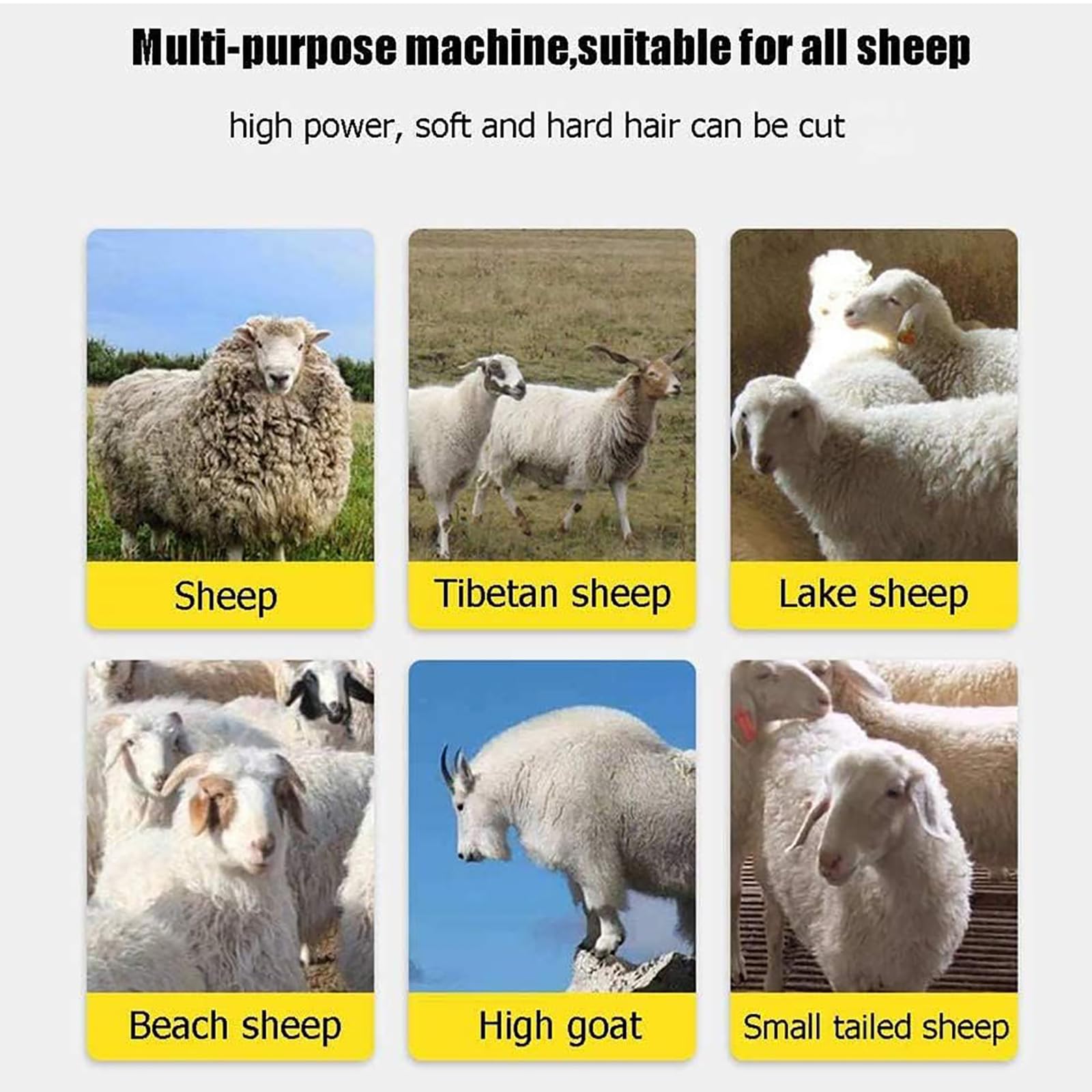 Esquiladora Eléctrica para Ovejas, Cortadora para Peluquería De Animales para Ganado, Profesional De 6 Velocidades para Ovejas Alpacas Cabras, Potente Herramienta De Esquila para Granja