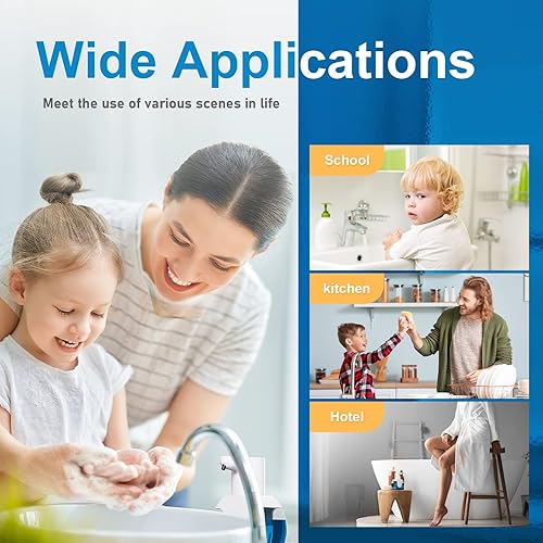 Miniatura 7 de Dispensador automático de jabón, sensor manos libres, 4 niveles de espuma ajustables, recargable y montaje en pared (15 oz14.2 fl oz) para baño y