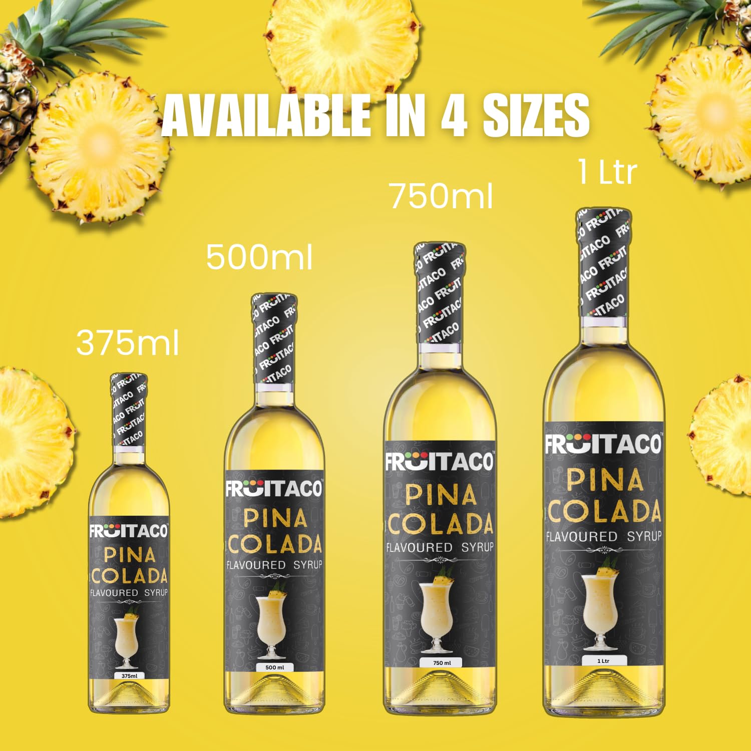 Fruitaco Pina Colada Syrup: Perfect Mixer For Enhancing Mocktails & Cocktails, Drinks, And Mojitos At Parties, Conveniently Packaged In A 750Ml Bottle For All Your Mixing Needs - Image 7 thumbnail