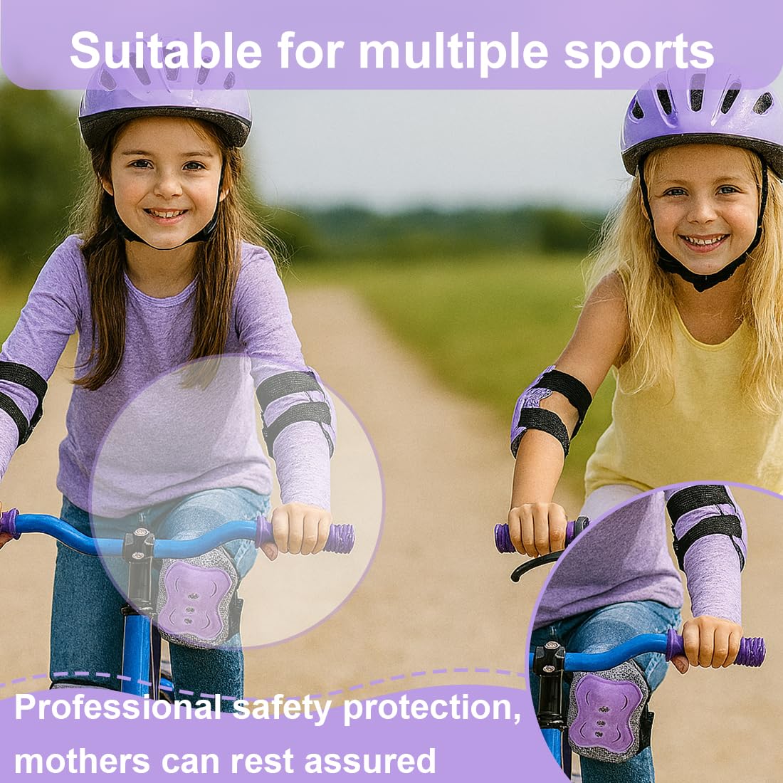 IKOPFLN 6 pezzi Set di Protezioni per Bambini, Ginocchiere per bambini, per skateboard, pattini in linea, hoverboard, bicicletta