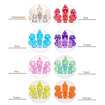 Amazon | 多面体RPGミニダイス8セット (56個) 10mm ミニダイス