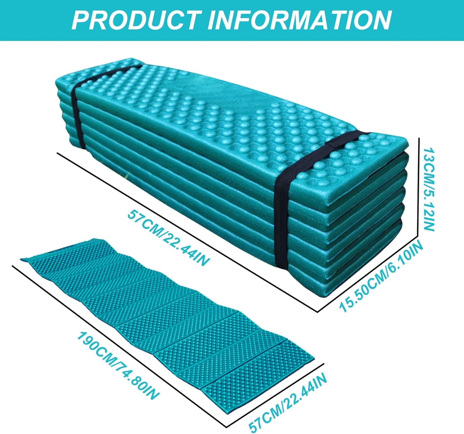 Foam Sleeping Pad Waterproof Moisture-Resistant Ultralight Foldable Egg Crate Soft Sleeping Pad for Outdoor Backpacking Hiking Picnic
