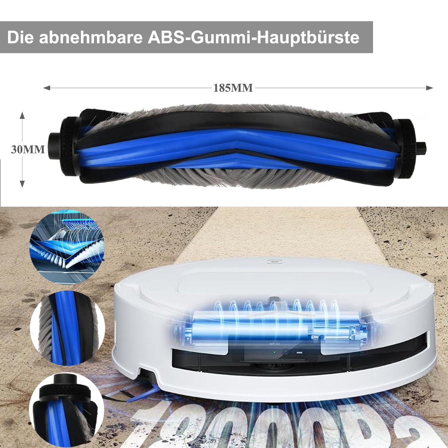 Zubehörset für den ECOVACS DEEBOT T80 Omni / T80 Saugroboter. Ersatzteile: 18 Teile, darunter 2 Hauptbürsten, 4 Filter, 6 Seitenbürsten, 2 Wischwalzen und 4 Beutel