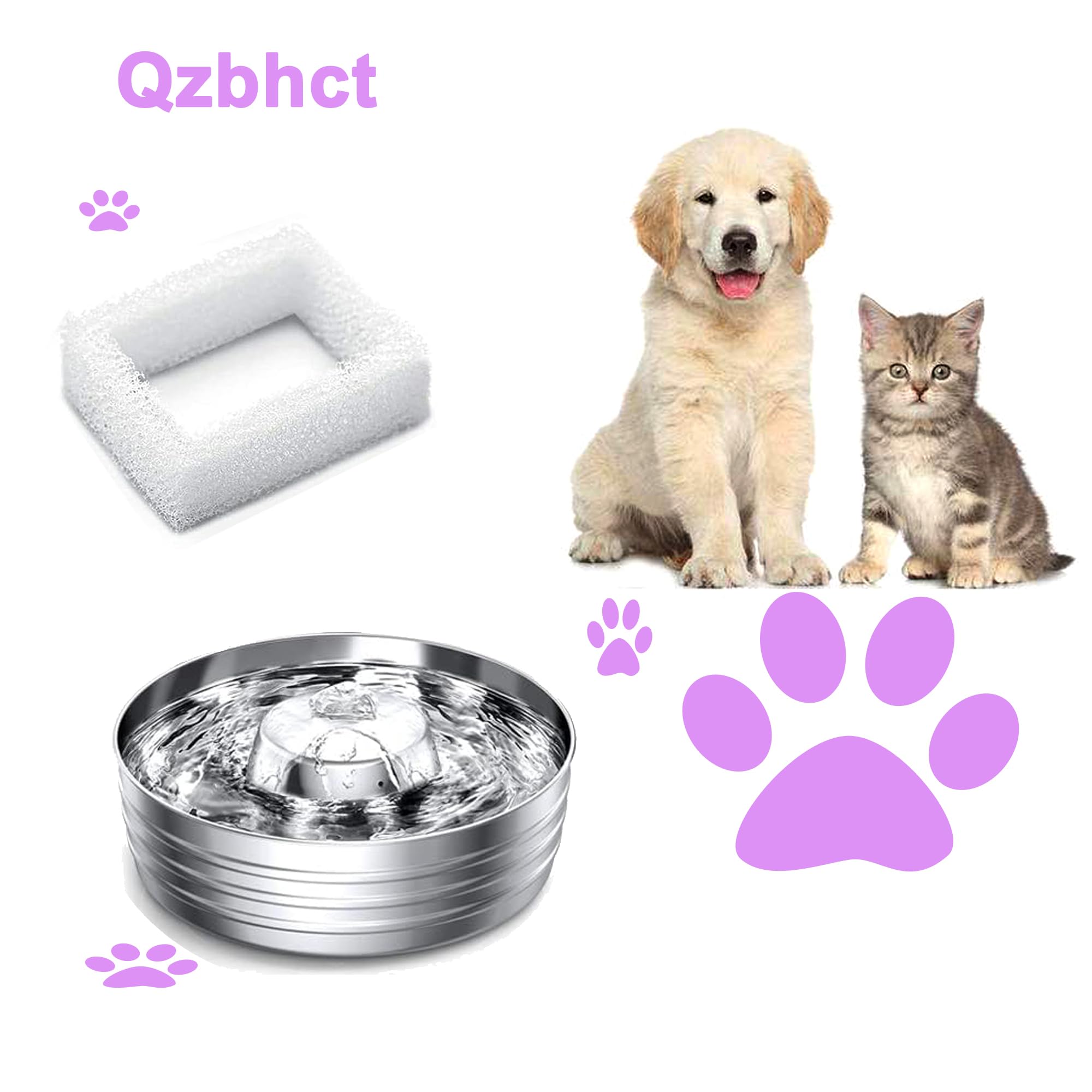 12 Pack Qzbhct Foam Filter Sponge For Cat Water Fountain - Pre-Filter For DR-DC-160 Water Pump