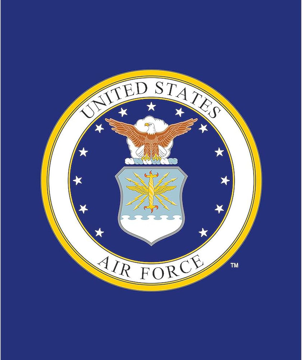 CafePress Air Force USAF Emblem Sherpa Fleece Throw Blanket 60" L x 50" W