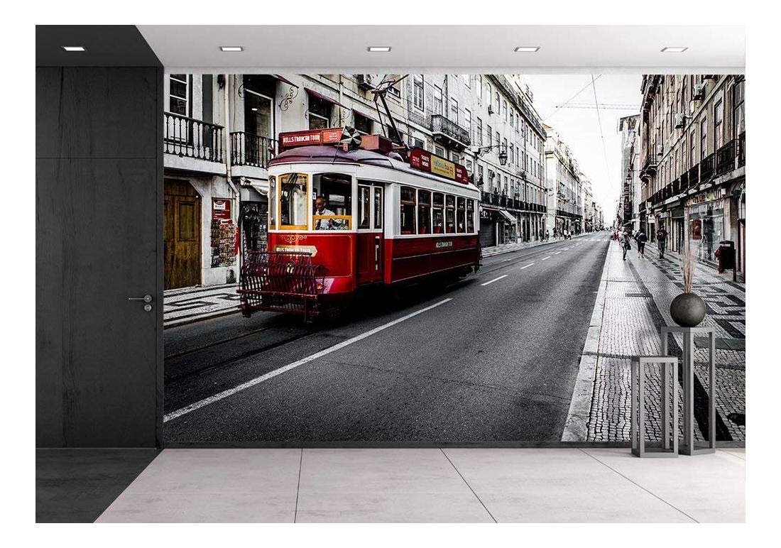 wall26 - Cityscape in Black and White - Removable Wall Mural | Self-Adhesive Large Wallpaper - 100x144 inches