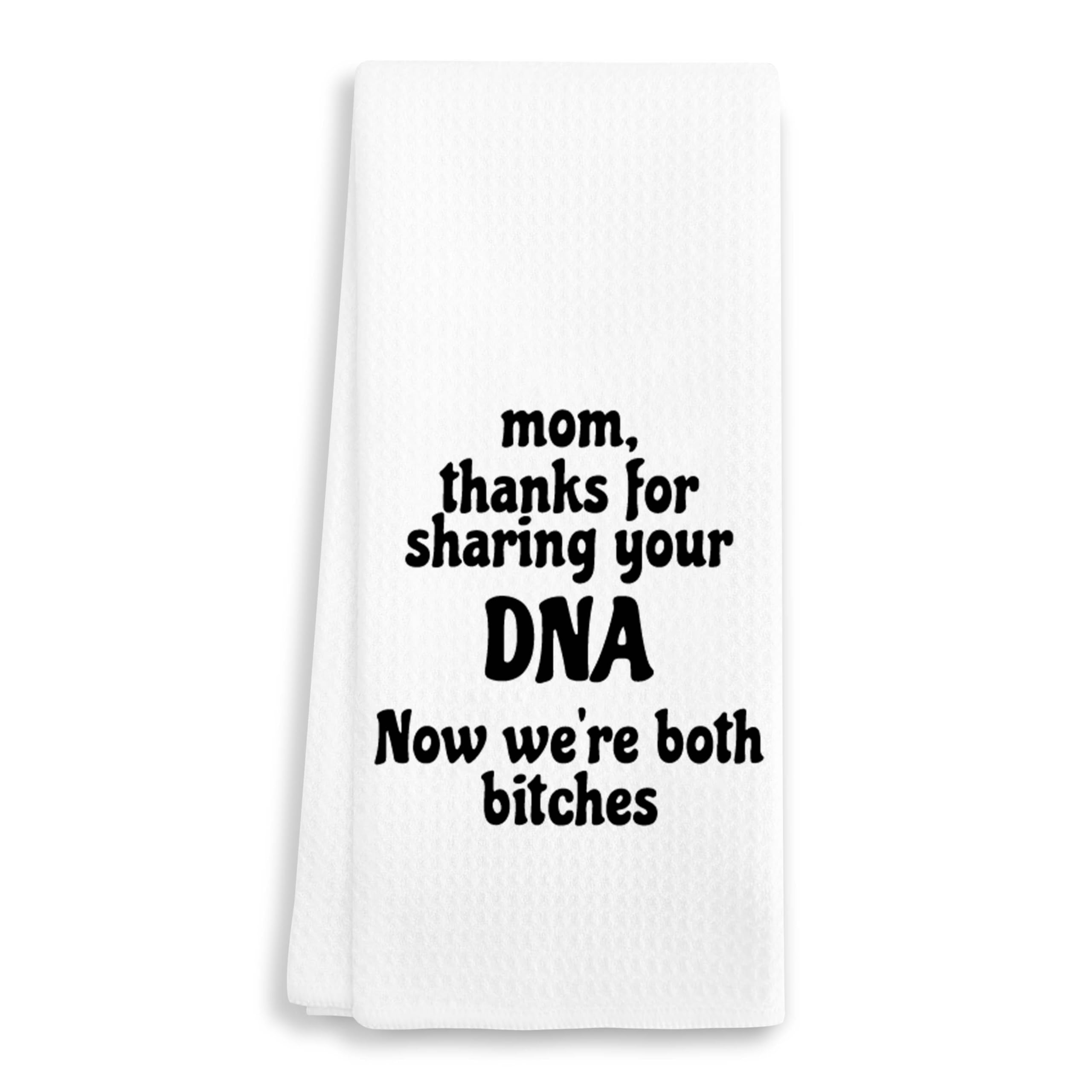 EJGFS Thanks for Sharing Your DNA - Funny Decorative Kitchen Towel 16"x24" - Hand Towel for Mom’s Bathroom, Gifts for Mother's Day, Birthday, Christmas, etc.(006)