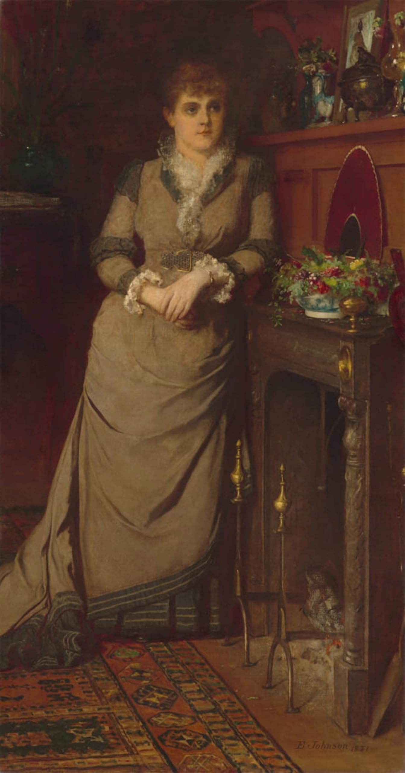 POSTERIIk Famous Modern Artwork Art Mural Harriet Hubbard Ayer by Eastman Johnson Oil Paintings Pictures for Home Decor 60x90cm