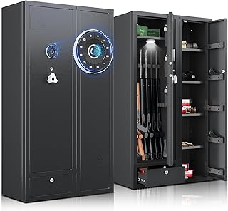 15-20 Gun Safe,Large Gun Safes for Home Rifle and Pistols,Rifle Safe,Gun Cabinets for Rifles and Shotguns,Gun Cabinets,Gun Safes & Cabinets with Drawer,3 Gun Mount,Handgun Pockets and Removable Shelf - KAER