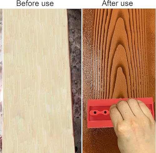 Miniatura 9 de Juego de herramientas de pintura de grano de madera, papel pintado de arte herramienta de grano de madera de imitación con decoración de pared de