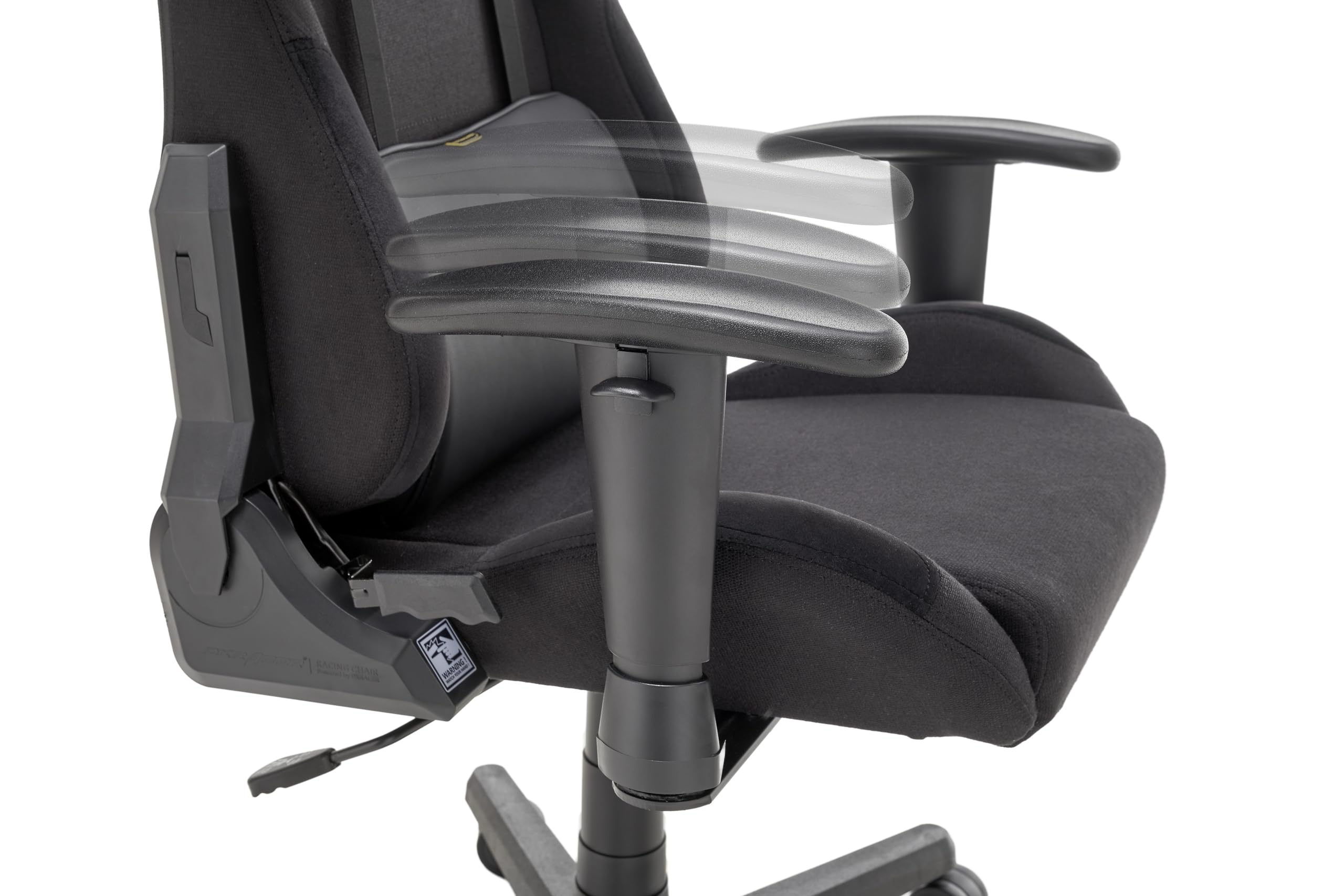 DX Racer 5 - Silla de Escritorio/Oficina/Gaming, con Ruedas, Altura Ajustable, Tapizada, Reposabrazos, Madera, Negro/Gris, 74 x 52 x 123-132 cm