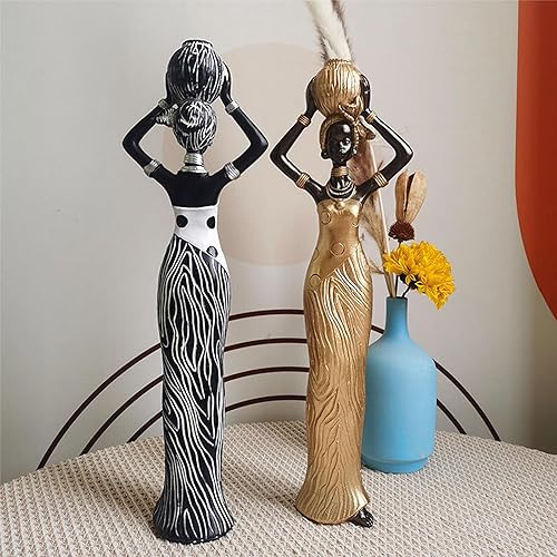Miniatura 3 de Decoraciones de escultura africana, figuras de tarro africano, decoración del hogar, estatuas de figuras de arte de escritorio, manualidades